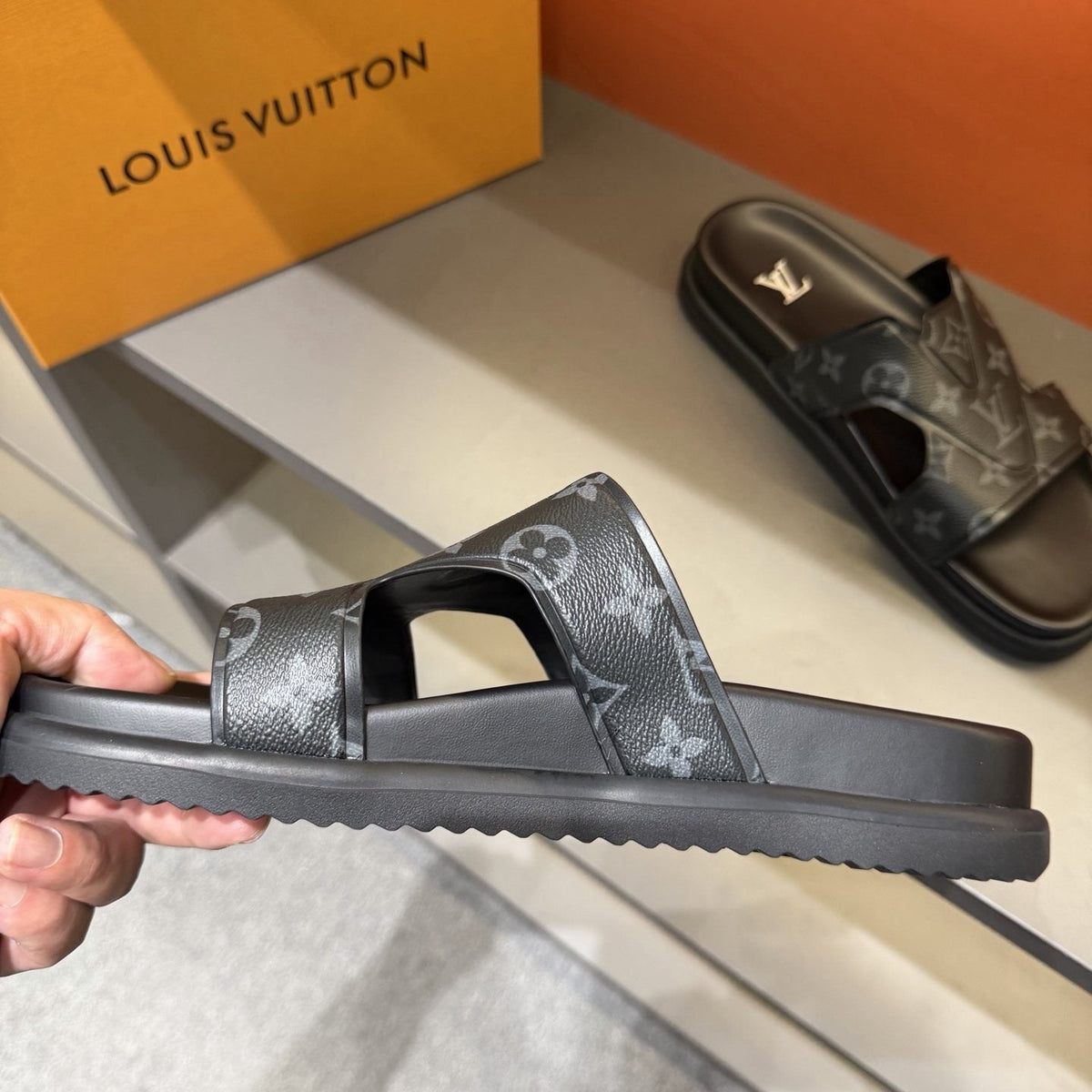 Louis Vuitton Monogram Slide Sandals — side