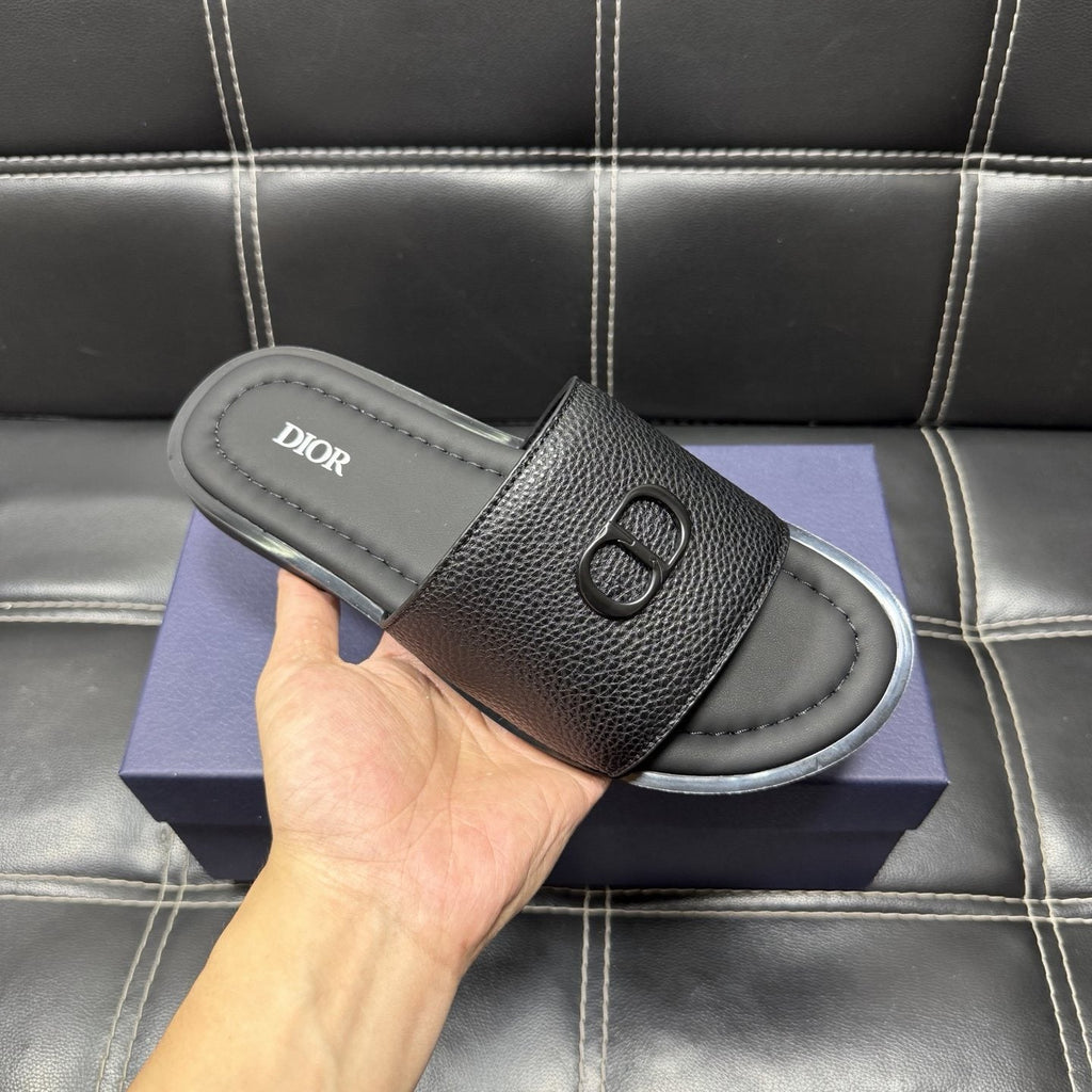 Dior CD Emblem Slide Sandals — model