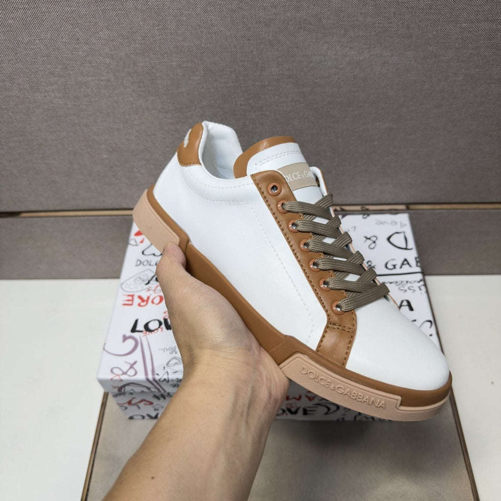 Dolce & Gabbana White Black Low-Top Sneakers — detail