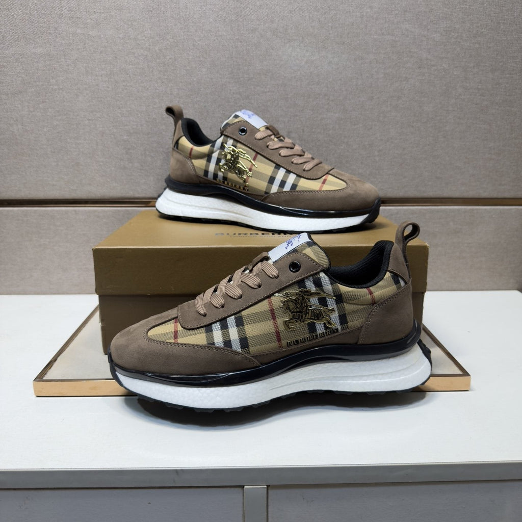 Burberry Plaid Panel Sneakers — front