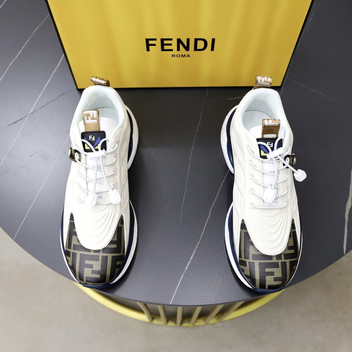 Fendi Black Monogram Low-Top Sneakers — front